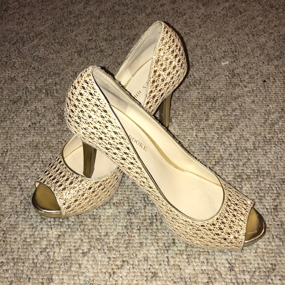 Gold high heels